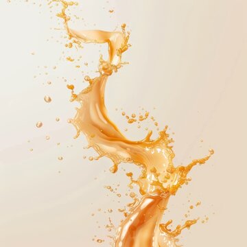 orange juice splash on white background