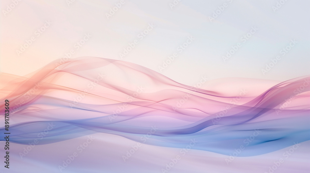 Poster an abstract fluid wallpaper featuring soft, blurred gradient transitions, creating a calm and sophis