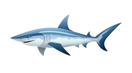 Obraz premium Shark isolated against a stark white background