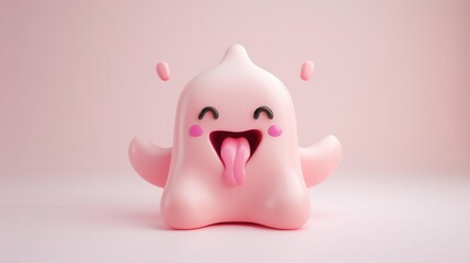 Adorable clay Salivary full body Muted color 3D clay icon, Blender 3D, white background with subtle gradients, kawai