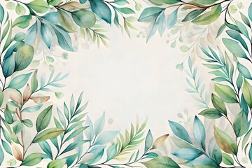 Elegant Watercolor Leaves Arrangement Botanical Art Decoration