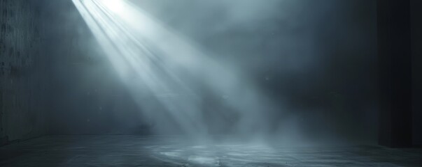 Fototapeta premium Mystical Light Beam in Dark Room