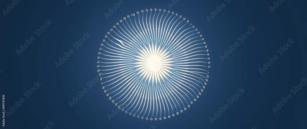 Sticker Abstract Sunburst Design