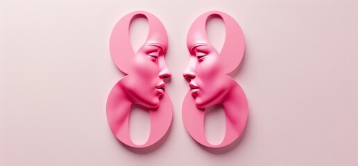 Surreal Artistic Abstract Pink Sculpture