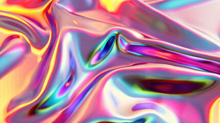 Fototapeta premium A high-saturation, colorful, laser-style abstract background featuring flowing wave patterns, creating a vibrant and dynamic visual effect