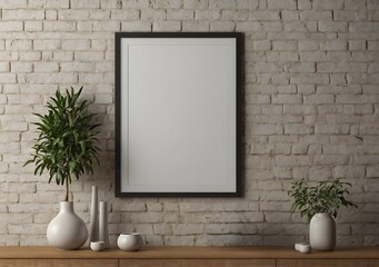 Frame mockup, ISO A paper size. Living room wall poster mockup. Interior mockup with house background.