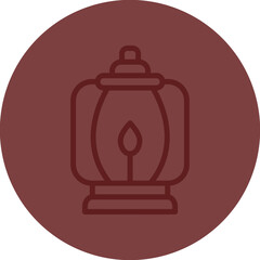 Lantern Vector Line Maroon Circle Maroon