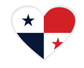 Panama flag heart shaped. vector