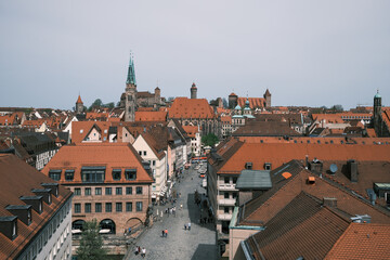 Fototapeta premium Panoramic view of Nuremberg's old town and the Imperial Castle, Germany.
