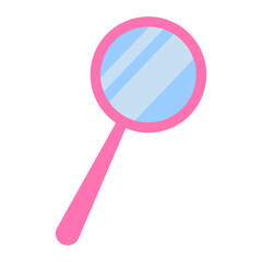 Magnifying glass. School supplies. Vector illustration.