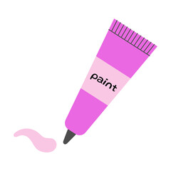 Paint for drawing. School supplies. Vector illustration.