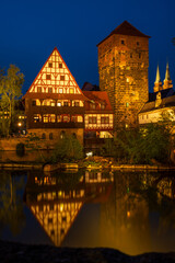 View of Nuremberg's old town, Germany.