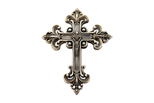 A silver cross with a crucifix on it. The crucifix is Jesus Christ