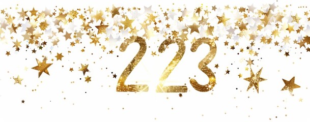 Celebratory New Year's Eve Gold Glitter Banner