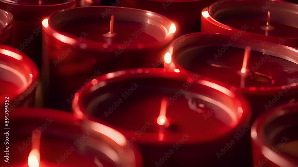 Poster The deep red hue of a handdipped candle with a smooth almost glossy finish from the repeated dipping technique.