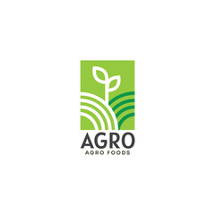 Agro Logo, Farming Logo, Green color paddy field logo, Planting logo