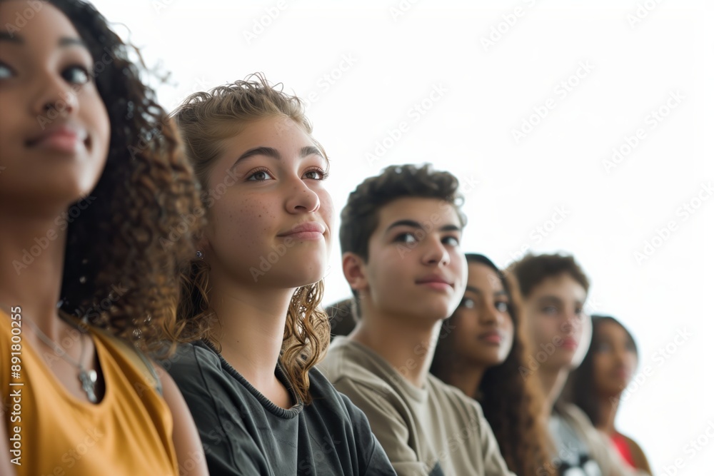 Poster simple minimal illustrate style of orientation session: college students attending an orientation se