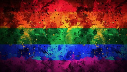 Vibrant Rainbow Abstract Art