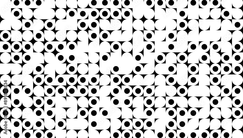 Poster black and white abstract geometric pattern. vector format illustration. fully editable vector elemen