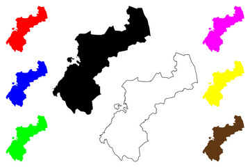 North Ostrobothnia Region (Republic of Finland) map vector illustration, scribble sketch North Ostrobothnia map