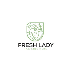 lady drawing for Cosmatic brand logo, line ,and simple logo