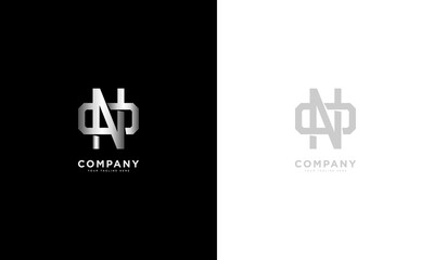 Obraz premium NO or ON initial letters overlapping interlock monogram logo line art style