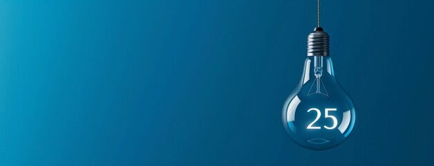 Modern Lightbulb Illustrating 25 Years of Service