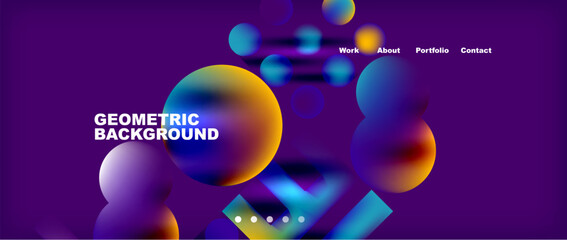 Various colorful geometric shapes abstract web template with gradients and light blur effects. Vector Illustration For Wallpaper, Banner, Background, Card, Book Illustration, landing page