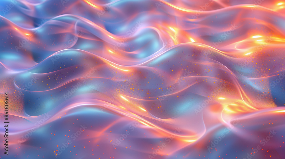 Poster abstract fluid waves with vibrant colors..