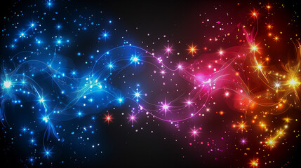 Obraz premium Vibrant Starry Lights in Blue and Red Gradient..