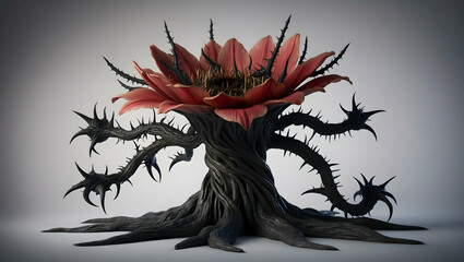 a flower with spikes on it's head