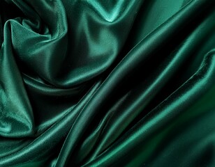 Fototapeta premium Dark green velvet fabric texture background, dark emerald cloth material for fashion design, green silk satin