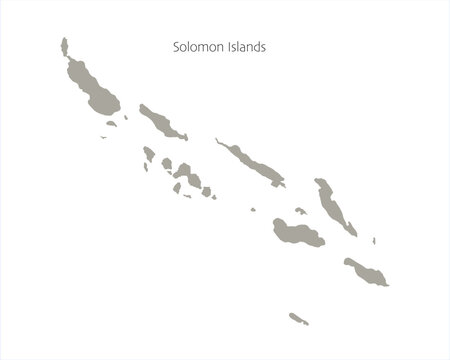 Solomon islands map. Flat simple image of archipelago.