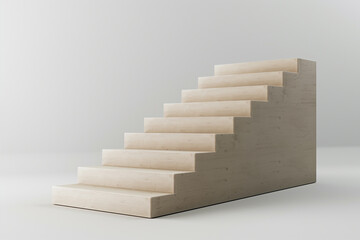 
of a collection of 3D simple primitive minimalist stairs, each distinctly positioned on a neutral grey background