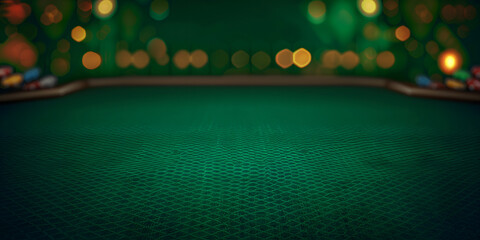 Poker green table background vector illustration. Realistic playing field for game blackjack. Casino concept