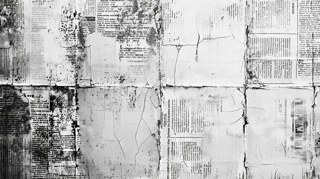 old vintage printed newspaper transition video, textured background, sepia black and white retro surface, textured rough surface, antique paper cut out animated video