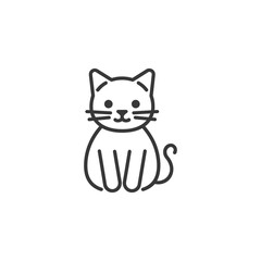 kitten minimalist line art icon logo symbol