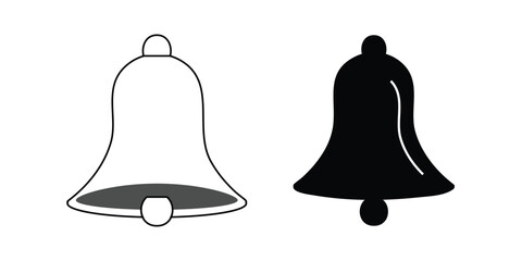 Notification bell icon set. Incoming inbox message. New message notification icons collection. Ringing bell and notification for clock and smartphone, alarm alert.