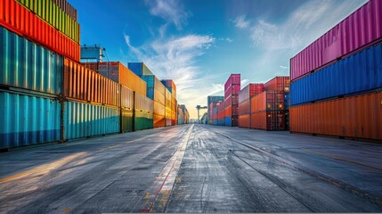 Fototapeta premium Shipping Containers at a Port