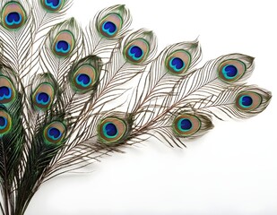 Obraz premium Close Up of Peacock Feathers With Eye Spots, beautiful background