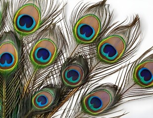 Obraz premium Close Up of Peacock Feathers With Eye Spots, beautiful background