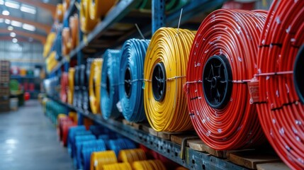 Polyethylene tubing coiled in a large spool, ready for industrial use in a multitude of applications.