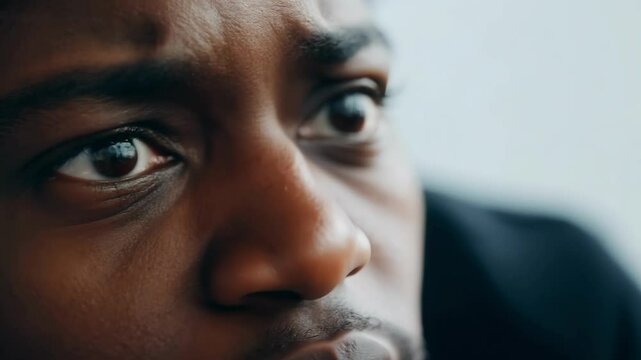 A look of shock and surprise crosses their face as they feel a hand resting on their shoulder.
