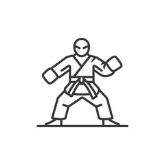 karate,taekwondo,judo,jiu jitsu minimalist line art icon logo symbol