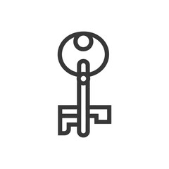 key minimalist line art icon logo symbol