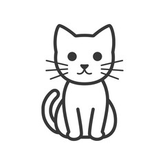 Obraz premium kitten minimalist line art icon logo symbol