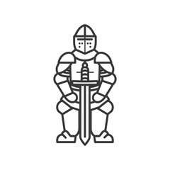 knight minimalist line art icon logo symbol