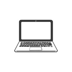 Laptop minimalist line art icon logo symbol
