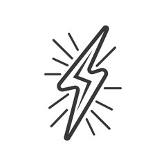 Obraz premium lightning bolt minimalist line art icon logo symbol