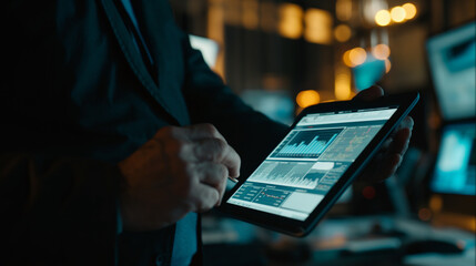 Analyzing financial data on tablet